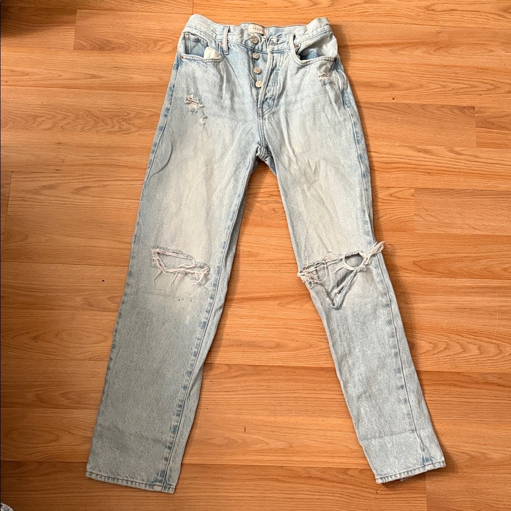 PacSun Light Blue Distressed Straight Leg Pants